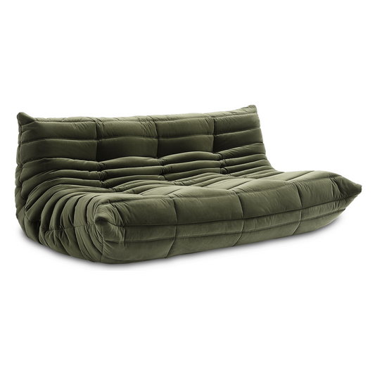 Hermosa Soffa Olive Sammet 3-sits