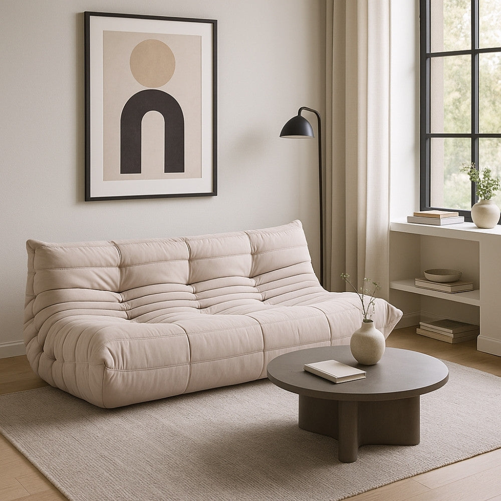 TOGO Alcantara Soffa 3-Sits Cremé