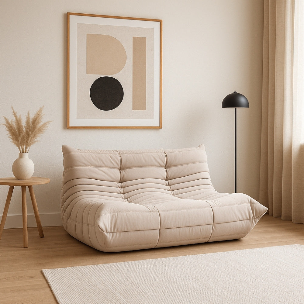 TOGO Alcantara Soffa 2-Sits Cremé