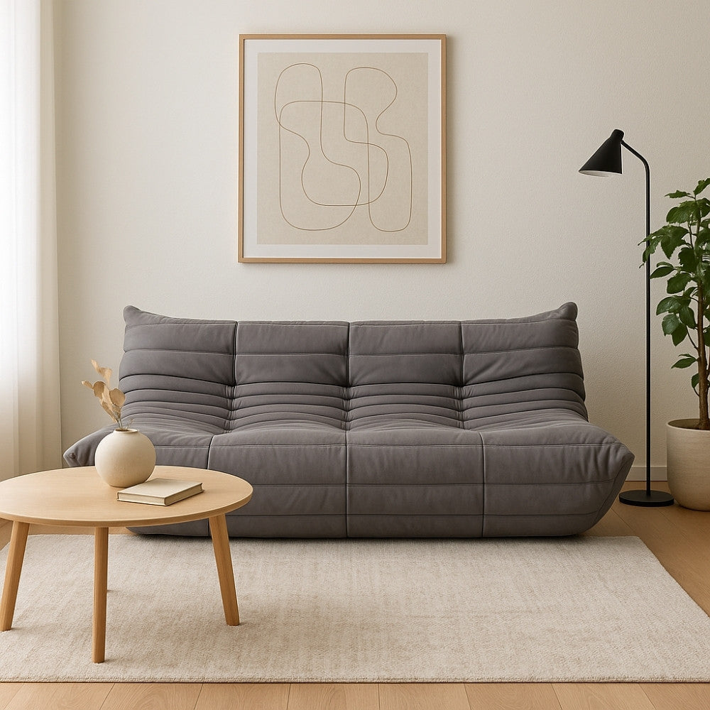 TOGO Alcantara Soffa 3-Sits Askgrå
