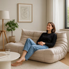 TOGO Alcantara Soffa 2-Sits Cremé